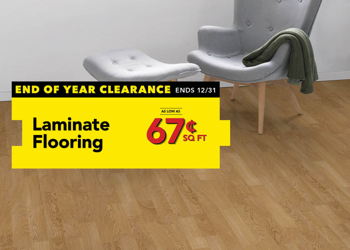 End of Year Clearance Laminate Flooring as low as 67cent per square foot