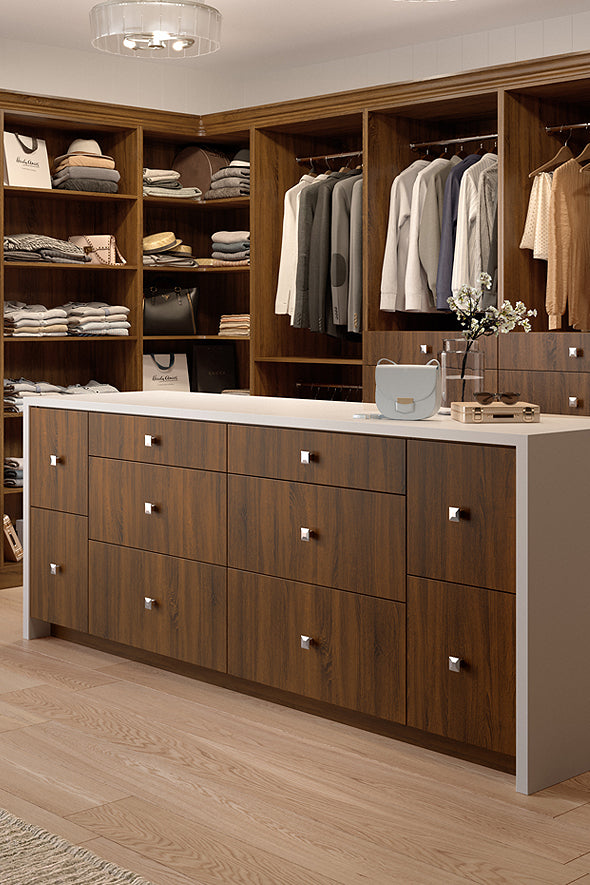 24 in. Wide x 24 in. Deep x 34.5 in. Tall - Walnut 3 Drawer Closet Cabinet