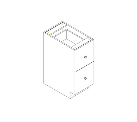 18 in. Wide x 24 in. Deep x 34.5 in. Tall - Walnut 2 Drawer Closet Cabinet