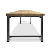 Hevea Unfinished Solid Wood Desktop with Black Metal Frame Legs Combo