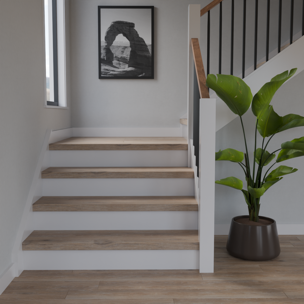 San Fernando Hickory 48 in Length Square Retro Fit Tread