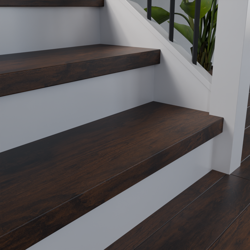 Rustic Realm Hickory 48 in Length Square Retro Fit Tread