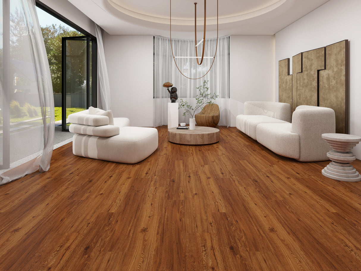 5mm w/Pad Charleston Cherry Waterproof Rigid Vinyl Plank Flooring 7.17 in. Wide x 48.03 in Long