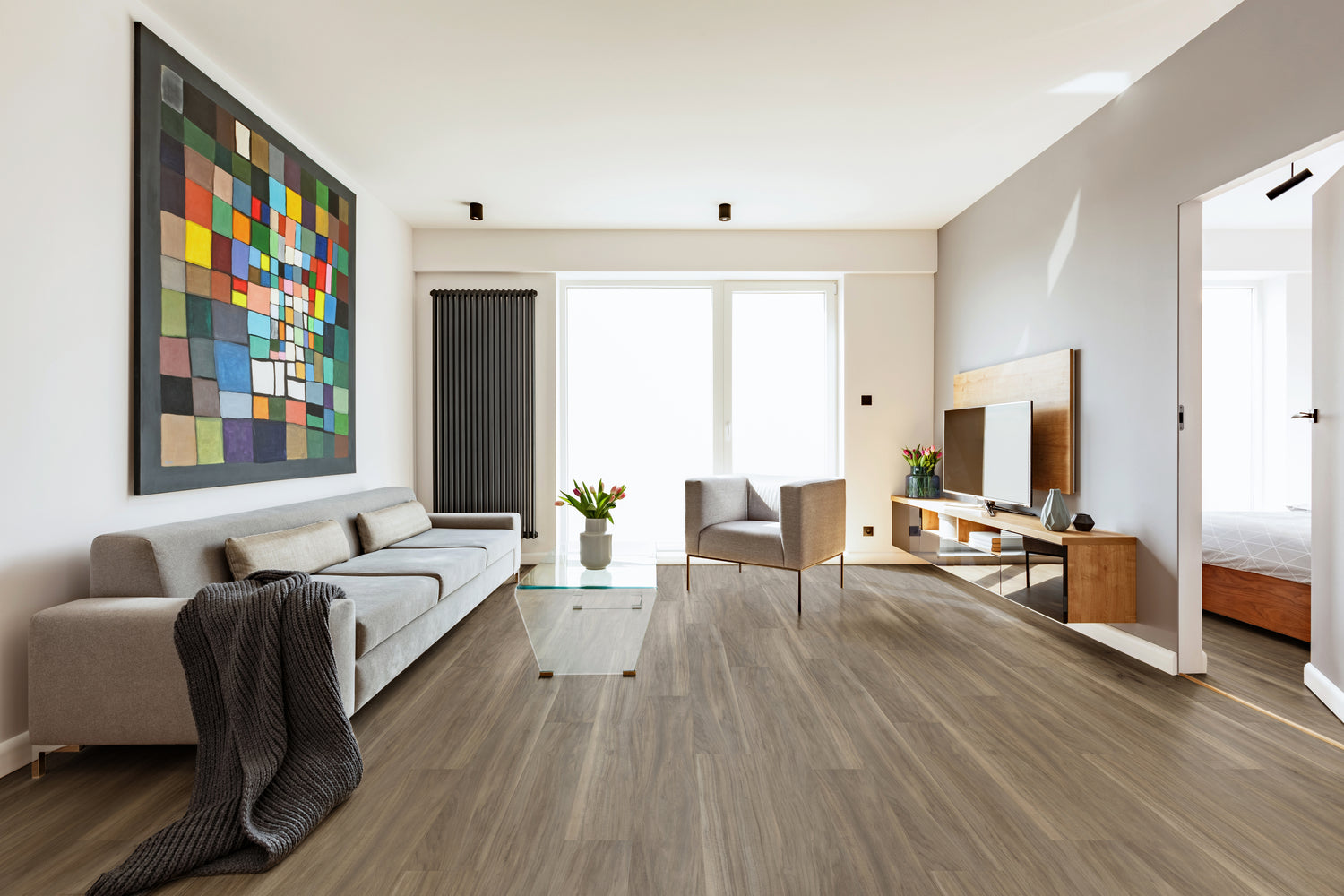 7mm w/pad Wolfhound Walnut Waterproof Rigid Vinyl Plank Flooring - Sample