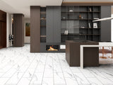 6.5mm w/pad Calacatta Marble Waterproof Rigid Vinyl Tile Flooring 12.2 in. Wide x 24.4 in Length