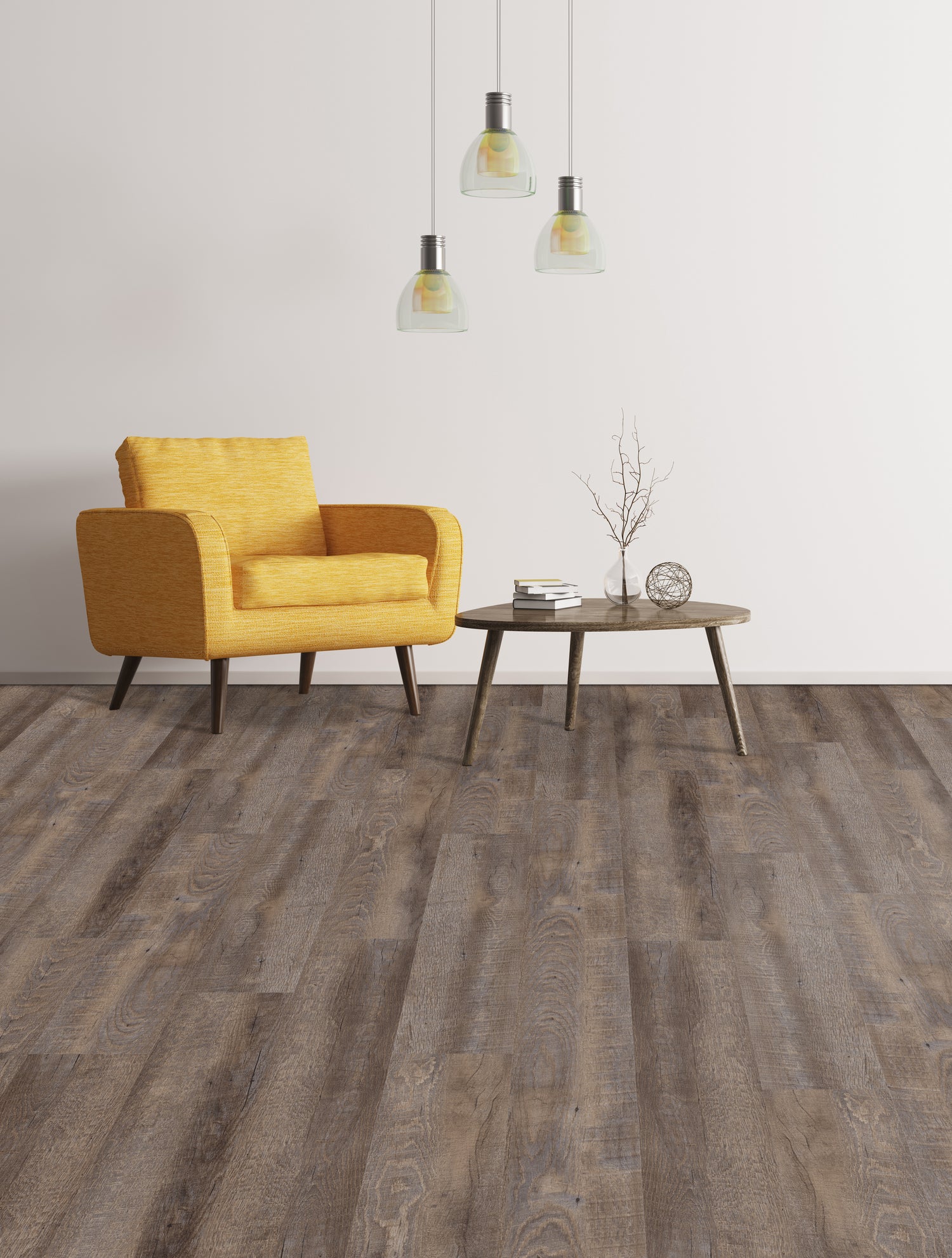 6.5mm w/pad Everstone Waterproof WPC Vinyl Plank Flooring 6 in. Wide x 48 in. Long