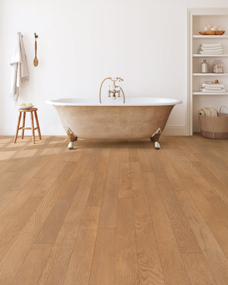 6.5mm w/pad Red Oak Natural Waterproof WPC Vinyl Plank Flooring 3.26 in. Wide x Multi Length