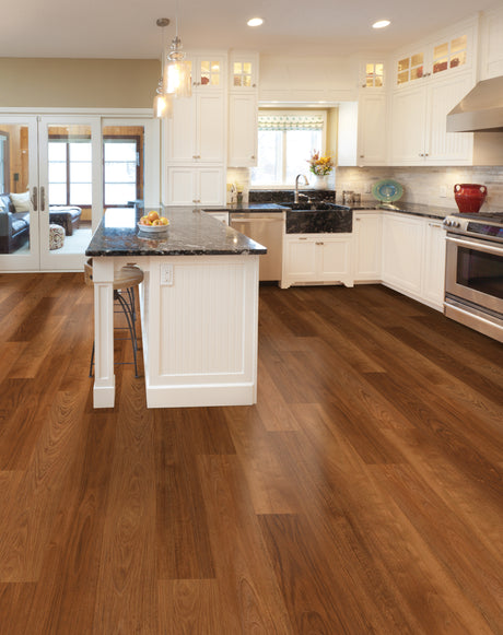 8mm w/pad Brazilian Cherry Waterproof WPC Vinyl Plank Flooring 6 in. Wide x 48 in. Long