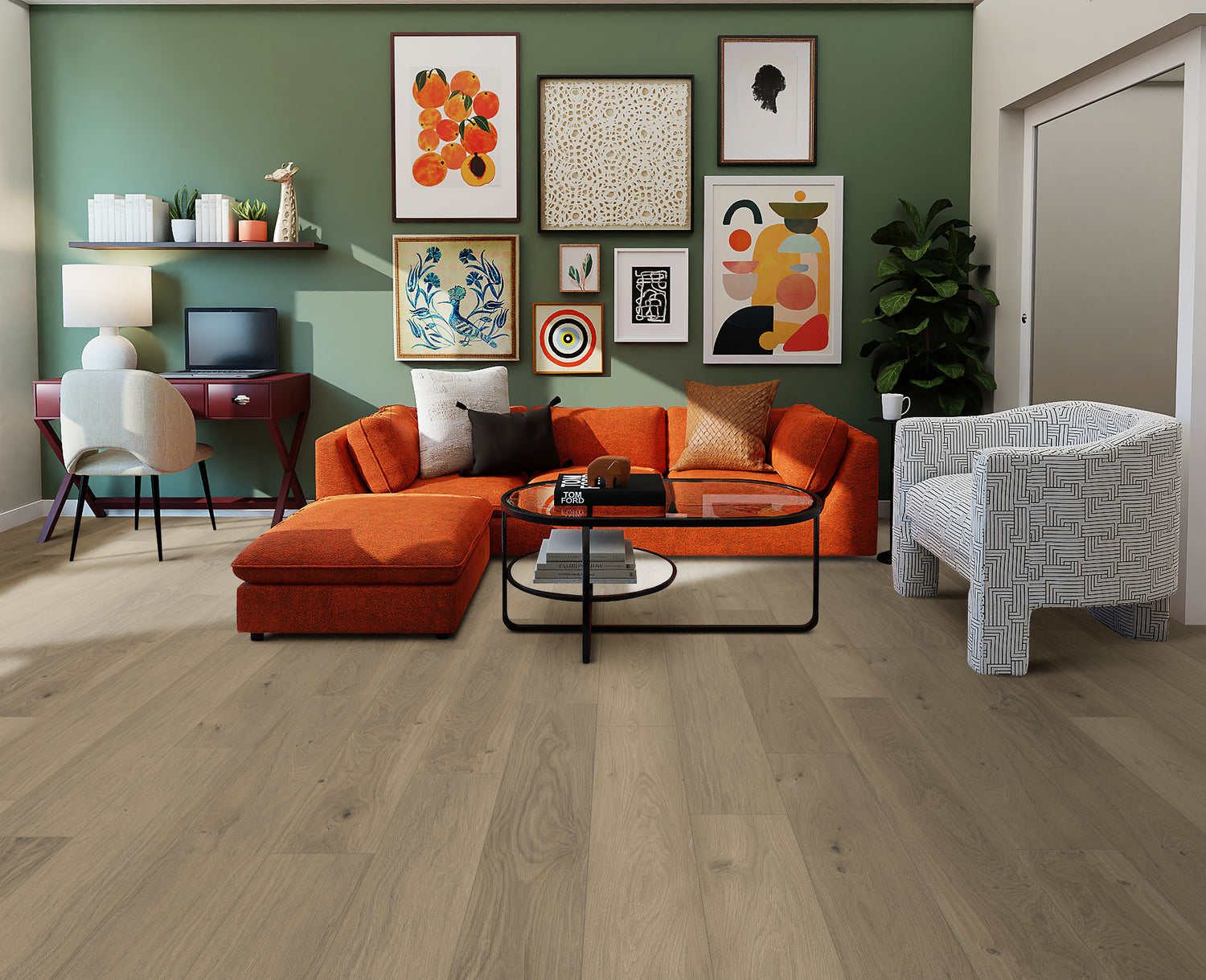8mm w/pad Coastal Dawn Oak Waterproof WPC Vinyl Plank Flooring 6 in. Wide x 48 in. Long