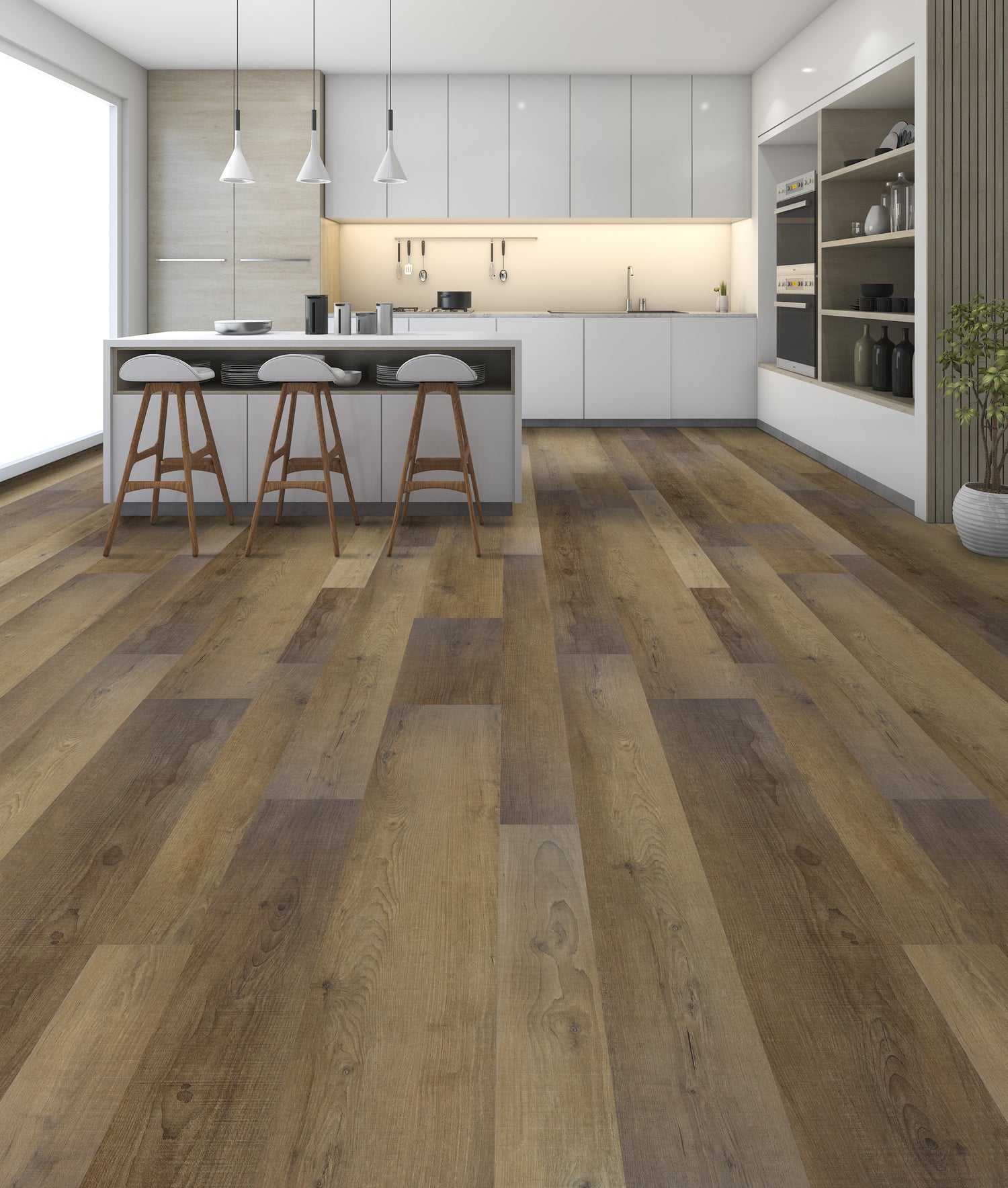 8mm w/pad Pioneer Ridge Waterproof WPC Vinyl Plank Flooring Multi Width & Length