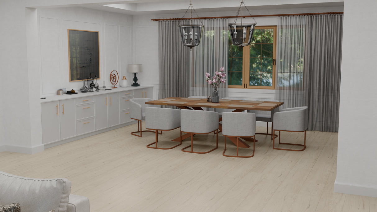 8mm Winter Elm w/Pad Water-Resistant Laminate Flooring 7.48in. Width x 50.67 in. Length