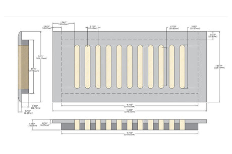 4 x 10 Gold Coast Oak Drop In Grill