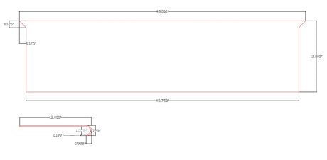 Gold Coast Oak 48" inch Retrofit Tread with Return