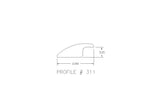 Prefinished Kennecott Hickory 2 in. Wide x 6.5 ft. Length Overlap Reducer