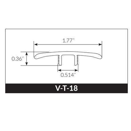 Bay Bridge Oak Waterproof Hybrid Resilient 1.77 in. Wide x 7.5 ft. Length T-Molding