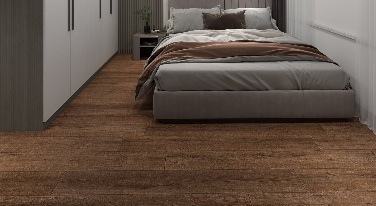 4.6mm w/pad Autumn Orchard Oak Waterproof Rigid Vinyl Plank Flooring 7.09 in. Wide x 48 in. Long