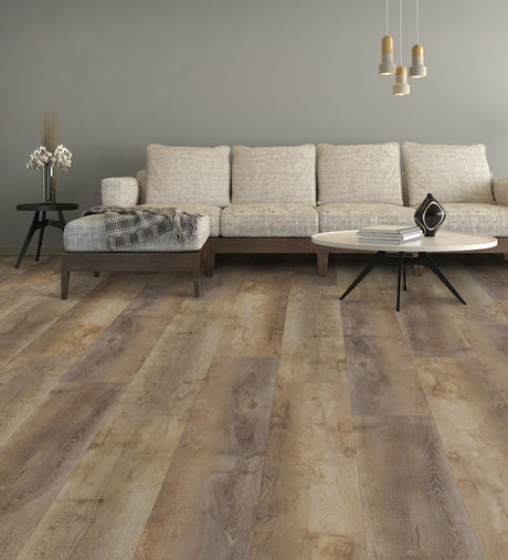 8mm w/pad Charming Natural Waterproof WPC Vinyl Plank Flooring 9 in. Wide