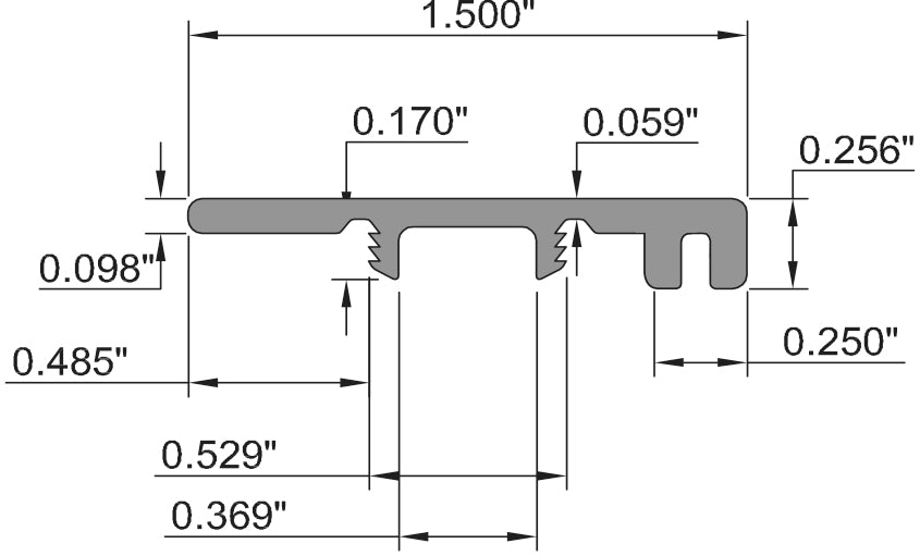 Canton Brook Oak Waterproof 1.5 in. Wide x 7.5 ft Length End Cap