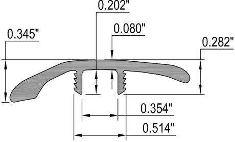Horizon Hickory Waterproof 1.89 in wide x 7.5 ft Length Reducer