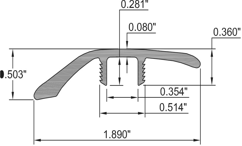 Tobacco Road Acacia Vinyl Waterproof 1.5 in. Wide x 7.5 ft. Length Reducer