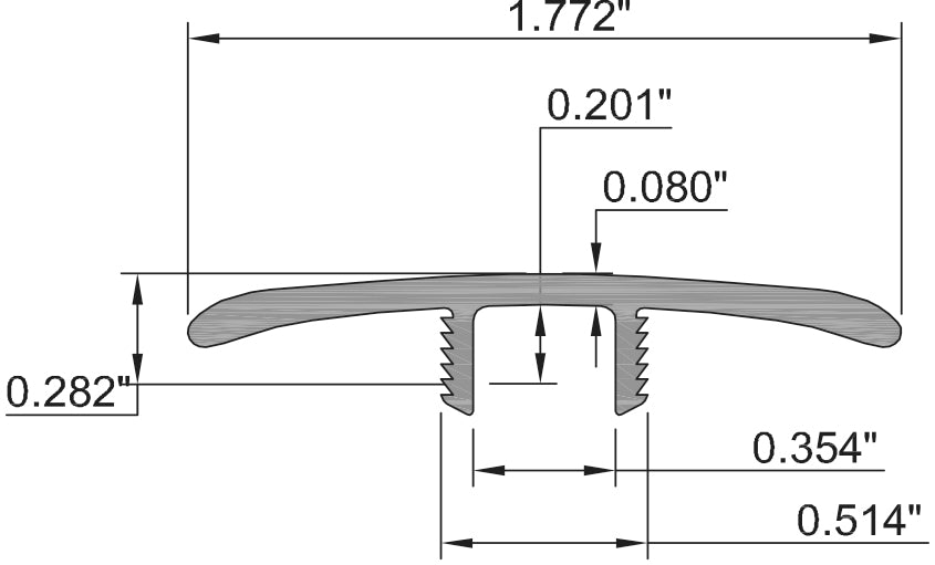 Nashville Oak Waterproof 1.77 in wide x 7.5 ft Length T-Molding