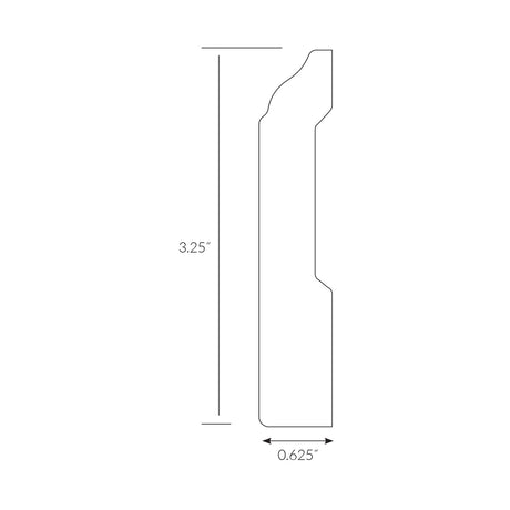Bay Bridge Oak Hybrid Resilient 3-1/4 in. Tall x 0.63 in. Thick x 7.5 ft. Length Baseboard