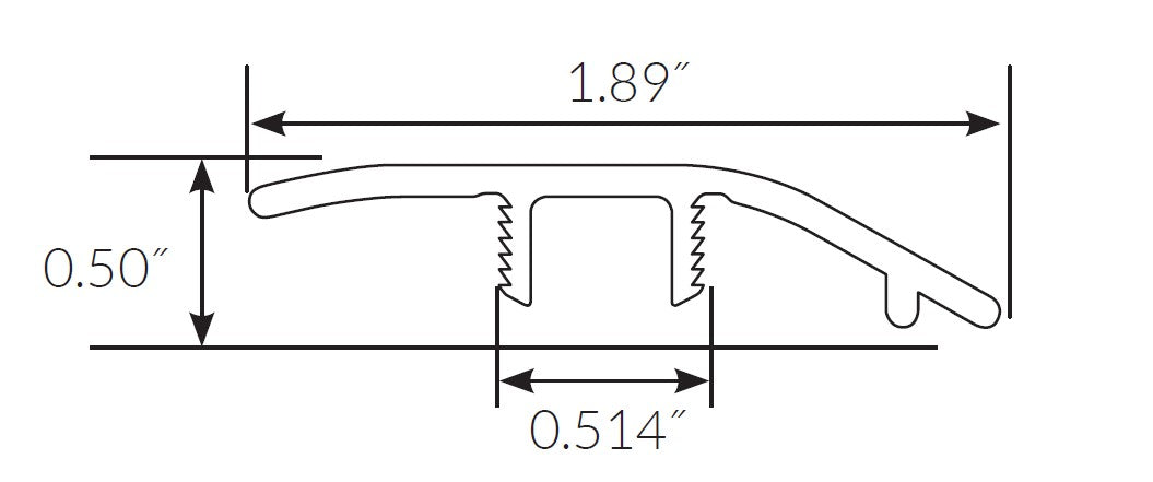 Rum Cay Walnut Hybrid Resilient Waterproof 1.89 in wide x 7.5 ft Length Low Profile Reducer