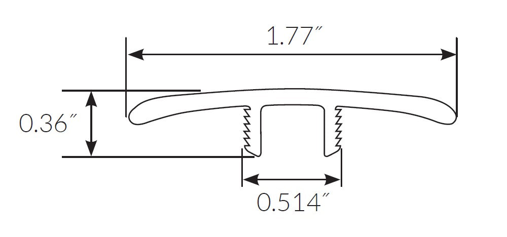 Moonflower Bay Oak Hybrid Resilient Waterproof 1.77 in wide x 7.5 ft Length Low Profile T-Molding