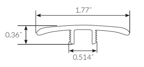 Goldfinch Oak Hybrid Resilient Waterproof 1.77 in wide x 7.5 ft Length Low Profile T-Molding