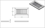 4" x 10" Red Oak Flush Grill